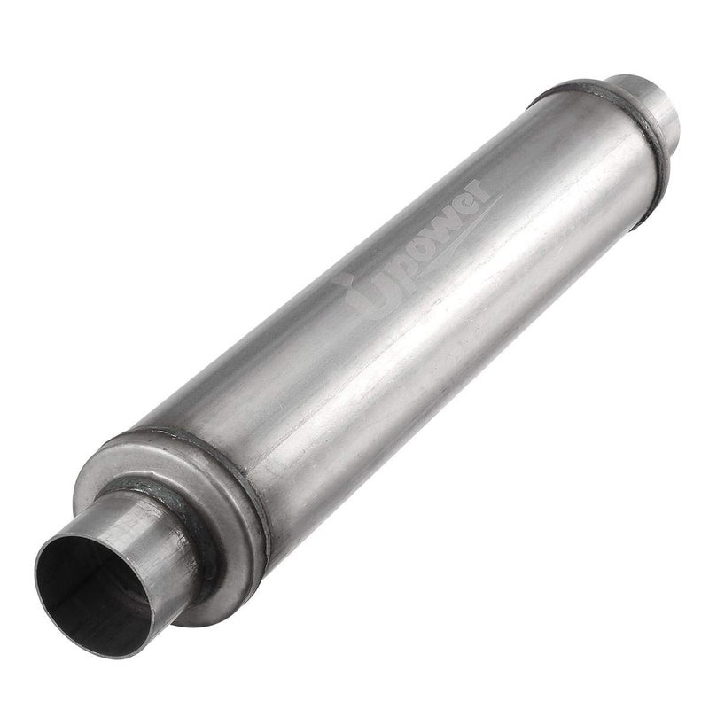 Upower 2.25" Inlet/Outlet Exhaust Muffler 18" Body Length 22" Overall Length 2 1/4 inch Resonator Muffler Fits 50251FLT Weld on - Image 1
